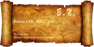Benczik Nóra névjegykártya