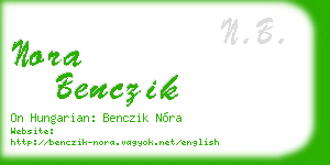 nora benczik business card